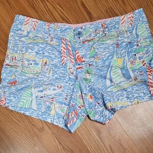 Lilly Pulitzer Blue Nautical Print Shorts
